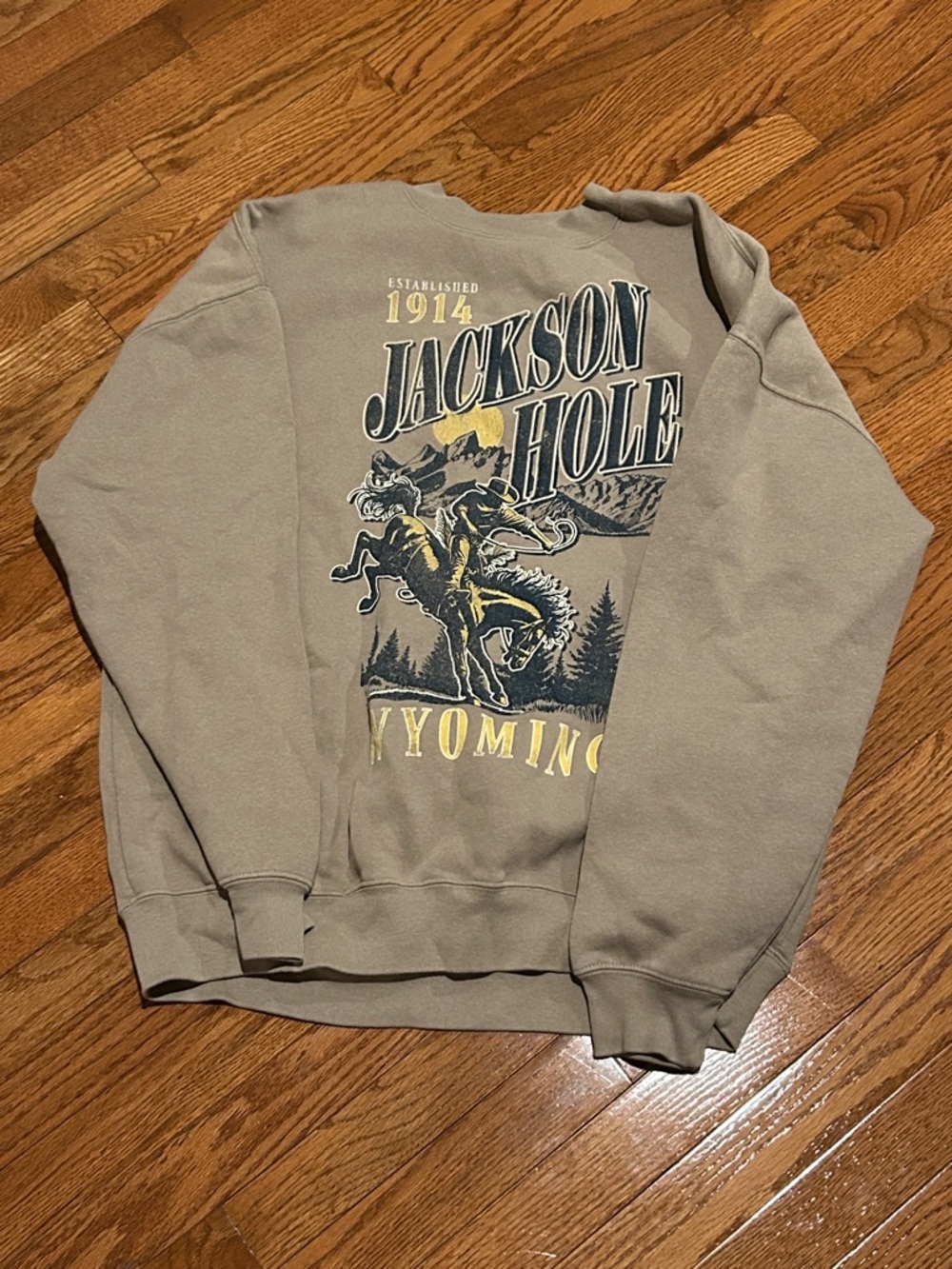 State of mine Jackson Hole Wyoming Graphic Sweatshirt - Taupe